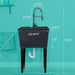 Tehila Standard Freestanding Black Utility Sink with Black Finish High-Arc Coil Pull-Down Faucet - Side View