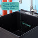 Tehila Standard Freestanding Black Utility Sink with Stainless Steel Finish High-Arc Coil Pull-Down Faucet - Features