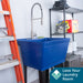 Tehila Standard Freestanding Blue Utility Sink with Stainless Steel Finish High-Arc Coil Pull-Down Faucet - Detail View