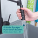 Tehila Standard Freestanding Grey Utility Sink with Black Finish High-Arc Coil Pull-Down Faucet - Dimensions