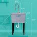 Tehila Standard Freestanding Grey Utility Sink with Stainless Steel Finish High-Arc Coil Pull-Down Faucet - Side View