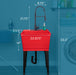Tehila Standard Freestanding Red Utility Sink with Black Finish High-Arc Coil Pull-Down Faucet - Side View