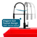 Tehila Standard Freestanding Red Utility Sink with Black Finish High-Arc Coil Pull-Down Faucet - Dimensions