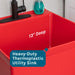 Tehila Standard Freestanding Red Utility Sink with Black Finish High-Arc Coil Pull-Down Faucet - Features