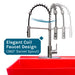 Tehila Standard Freestanding Red Utility Sink with Stainless Steel Finish High-Arc Coil Pull-Down Faucet - Dimensions