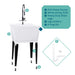 Tehila Standard Freestanding White Utility Sink with Black Finish High-Arc Coil Pull-Down Faucet - View 10