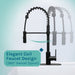 Tehila Standard Freestanding White Utility Sink with Black Finish High-Arc Coil Pull-Down Faucet - Close-Up