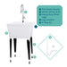 Tehila Standard Freestanding White Utility Sink with Stainless Steel Finish High-Arc Coil Pull-Down Faucet - View 10