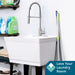 Tehila Standard Freestanding White Utility Sink with Stainless Steel Finish High-Arc Coil Pull-Down Faucet - Detail View
