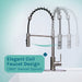 Tehila Standard Freestanding White Utility Sink with Stainless Steel Finish High-Arc Coil Pull-Down Faucet - Close-Up