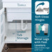 Tehila White Vanity Cabinet and White Utility Sink, No Supply Lines, No Strainer Basket - Installation View