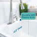 Tehila White Vanity Cabinet and White Utility Sink with Stainless Steel Finish Low-Profile Pull-Down Faucet - Close-Up