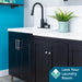 Tehila Black Vanity Cabinet and White Utility Sink with Black Finish High-Arc Pull-Down Faucet - Detail View