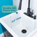 Tehila Black Vanity Cabinet and White Utility Sink with Black Finish High-Arc Pull-Down Faucet - Close-Up