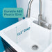 Tehila Black Vanity Cabinet and White Utility Sink with Stainless Steel Finish High-Arc Pull-Down Faucet - Detail View