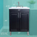 Tehila Black Vanity Cabinet and White Utility Sink with Stainless Steel Finish Pull-Out Faucet - Side View
