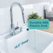 Tehila White Vanity Cabinet and White Utility Sink with Chrome Finish High-Arc Pull-Down Faucet - Close-Up