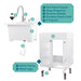 Tehila White Vanity Cabinet and White Utility Sink with Stainless Steel Finish High-Arc Pull-Down Faucet - View 11