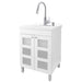 Tehila White Vanity Cabinet and White Utility Sink with Stainless Steel Finish High-Arc Pull-Down Faucet