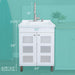 Tehila White Vanity Cabinet and White Utility Sink with Stainless Steel Finish High-Arc Pull-Down Faucet - Side View