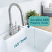 Tehila White Vanity Cabinet and White Utility Sink with Stainless Steel Finish High-Arc Pull-Down Faucet - Close-Up
