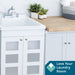 Tehila White Vanity Cabinet and White Utility Sink with Chrome Finish Pull-Out Faucet - Detail View
