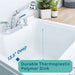 Tehila White Vanity Cabinet and White Utility Sink with Chrome Finish Pull-Out Faucet - Close-Up