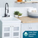 Tehila White Vanity Cabinet and White Utility Sink with Black Finish High-Arc Coil Pull-Down Faucet - Detail View
