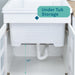 Tehila White Vanity Cabinet and White Utility Sink with Black Finish High-Arc Coil Pull-Down Faucet - Features