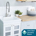 Tehila White Vanity Cabinet and White Utility Sink with Stainless Steel Finish High-Arc Coil Pull-Down Faucet - Detail View