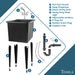 Tehila Space Saver Freestanding Black Utility Sink with Stainless Steel Finish Pull-Out Faucet - View 9