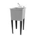 Tehila Space Saver Freestanding Grey Utility Sink with Chrome Finish Pull-Out Faucet