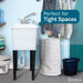 Tehila Space Saver Freestanding White Utility Sink with Stainless Steel Finish Pull-Out Faucet - Detail View