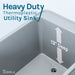 Tehila Space Saver Freestanding Grey Utility Sink with Chrome Finish Gooseneck Faucet and Side Sprayer - Lifestyle View
