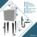 Tehila Space Saver Freestanding Grey Utility Sink with Stainless Steel Finish Gooseneck Faucet and Side Sprayer - View 9