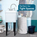 Tehila Space Saver Freestanding White Utility Sink with Chrome Finish Gooseneck Faucet and Side Sprayer - Detail View