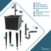 Tehila Space Saver Freestanding Black Utility Sink with Black Finish Low-Profile Pull-Down Faucet - View 9