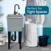 Tehila Space Saver Freestanding Grey Utility Sink with Black Finish Low-Profile Pull-Down Faucet - Detail View