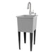 Tehila Space Saver Freestanding Grey Utility Sink with Stainless Steel Finish Low-Profile Pull-Down Faucet