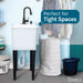Tehila Space Saver Freestanding White Utility Sink with Black Finish Low-Profile Pull-Down Faucet - Detail View