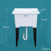 Tehila Luxe Freestanding White Utility Sink with Drainage Kit, No Supply Lines, No Strainer Basket - Side View