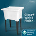 Tehila Luxe Freestanding White Utility Sink with Drainage Kit, No Supply Lines, No Strainer Basket - Detail View