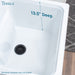 Tehila Luxe Freestanding White Utility Sink with Drainage Kit, No Supply Lines, No Strainer Basket - Features