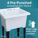 Tehila Luxe Freestanding White Utility Sink with Drainage Kit, No Supply Lines, No Strainer Basket - Installation View