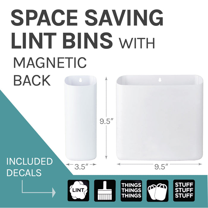 Utility Sink Magnetic Lint Bin Combo Pack (White) Bathroom Fixture - Side View