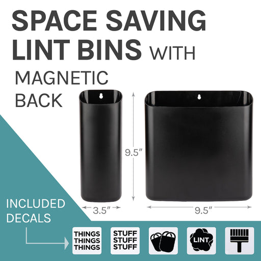 Utility Sink Magnetic Lint Bin Combo Pack (Black) Bathroom Fixture - Side View