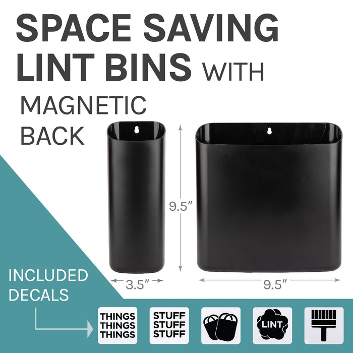 Utility Sink Magnetic Lint Bin Combo Pack (Black) Bathroom Fixture - Side View