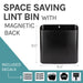 Utility Sink Large Magnetic Lint Bin (Black) Bathroom Fixture - Side View