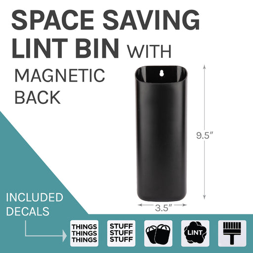 Utility Sink Small Magnetic Lint Bin (Black) Bathroom Fixture - Side View
