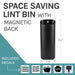 Utility Sink Small Magnetic Lint Bin (Black) Bathroom Fixture - Side View